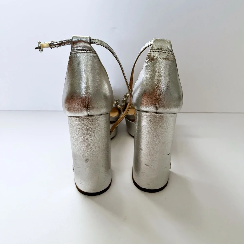 Sam Edelman Ninette Silver Platform Heels Size 7